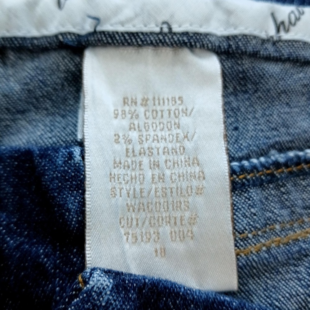 Baby Phat Jeans Womens 18 Blue Denim Stretch Embroidered Rhinestone Cat Logo - Picture 9 of 12